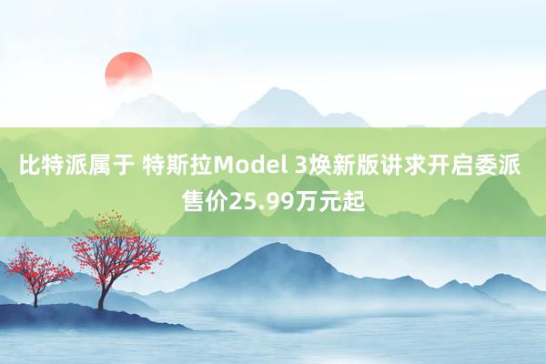 比特派属于 特斯拉Model 3焕新版讲求开启委派 售价25.99万元起