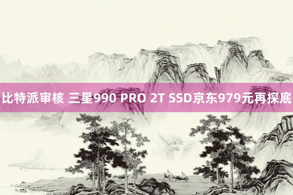 比特派审核 三星990 PRO 2T SSD京东979元再探底