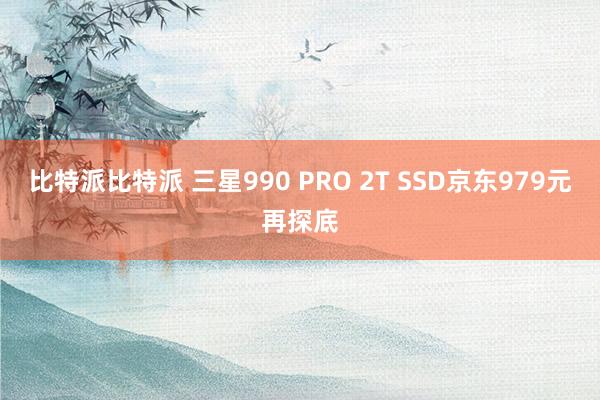 比特派比特派 三星990 PRO 2T SSD京东979元再探底