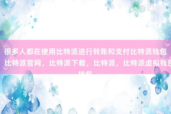 很多人都在使用比特派进行转账和支付比特派钱包，比特派官网，比特派下载，比特派，比特派虚拟钱包