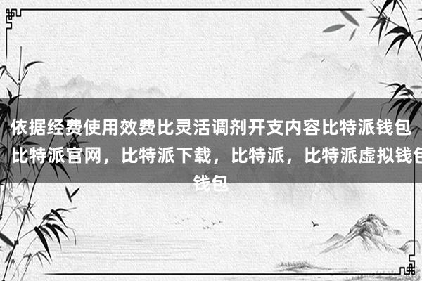 依据经费使用效费比灵活调剂开支内容比特派钱包，比特派官网，比特派下载，比特派，比特派虚拟钱包