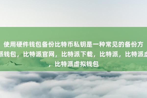 使用硬件钱包备份比特币私钥是一种常见的备份方式比特派钱包，比特派官网，比特派下载，比特派，比特派虚拟钱包